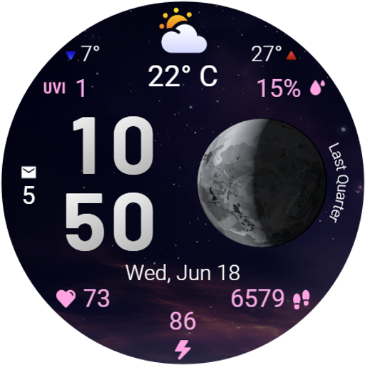 Moon & Weather watchface Google Play icon captured 2026-08-12
