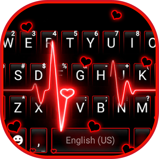 Neon Red Heartbeat Theme Google Play icon