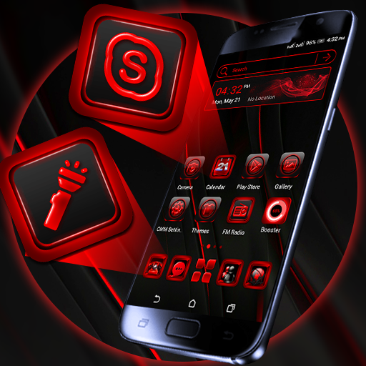Red Black Launcher Theme Google Play icon captured 2026-08-16