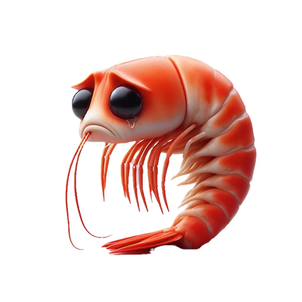 Sad Shrimp Stickers app icon captured 2026-08-11