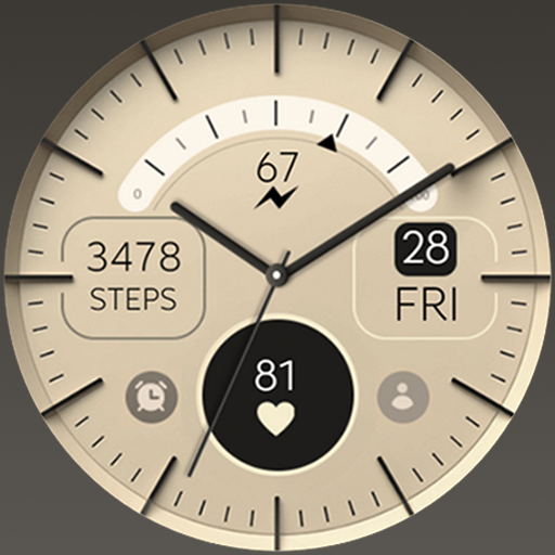 Gold Elegant analog watch face Google Play icon captured 2026-08-13