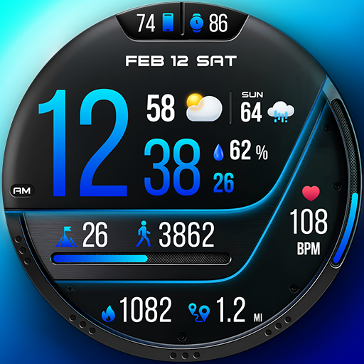 PER76 Digital Watch Face Google Play icon captured 2026-08-16