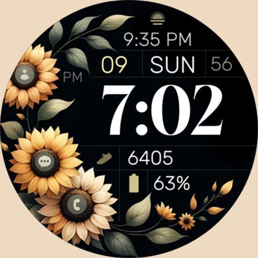 Simple Sunflowers watch face Google Play icon captured 2026-08-12