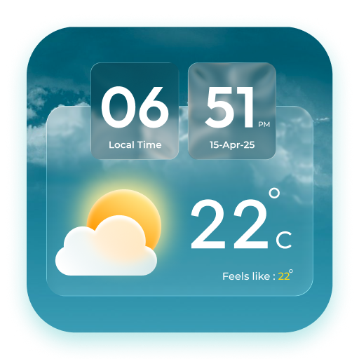Transparent clock and weather app icon captured 2026-08-18