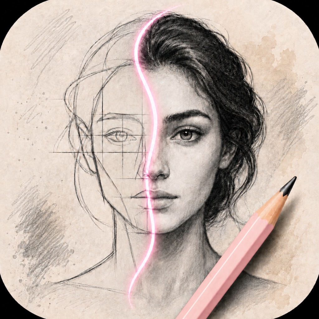Sketch Steps: AI Loomis Draw app icon captured 2026-08-13