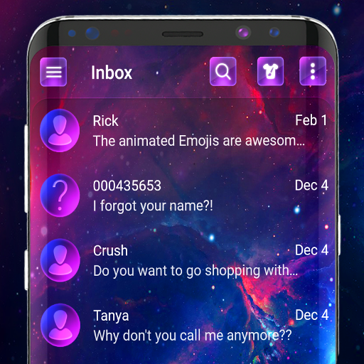 Tema neon led SMS Messenger Google Play icon captured 2026-08-15