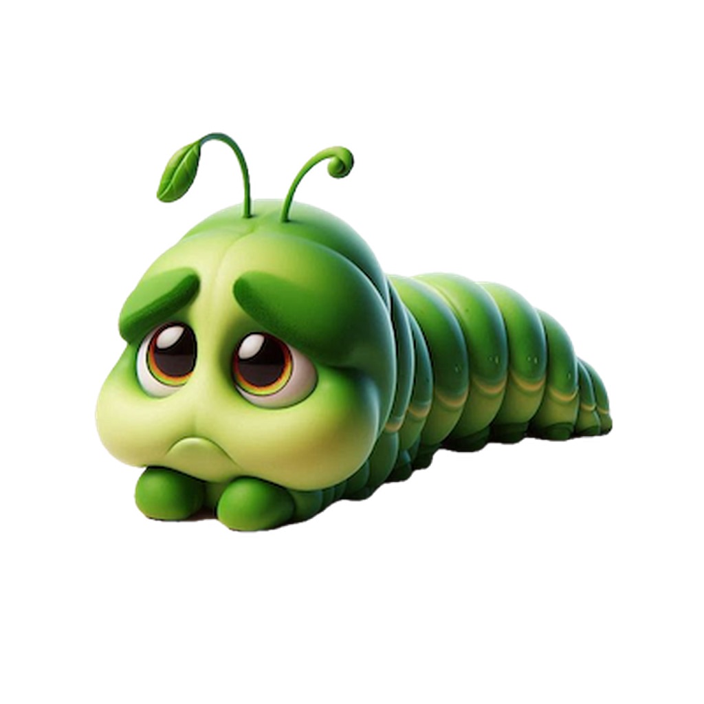 Sad Caterpillar Stickers app icon captured 2026-08-11