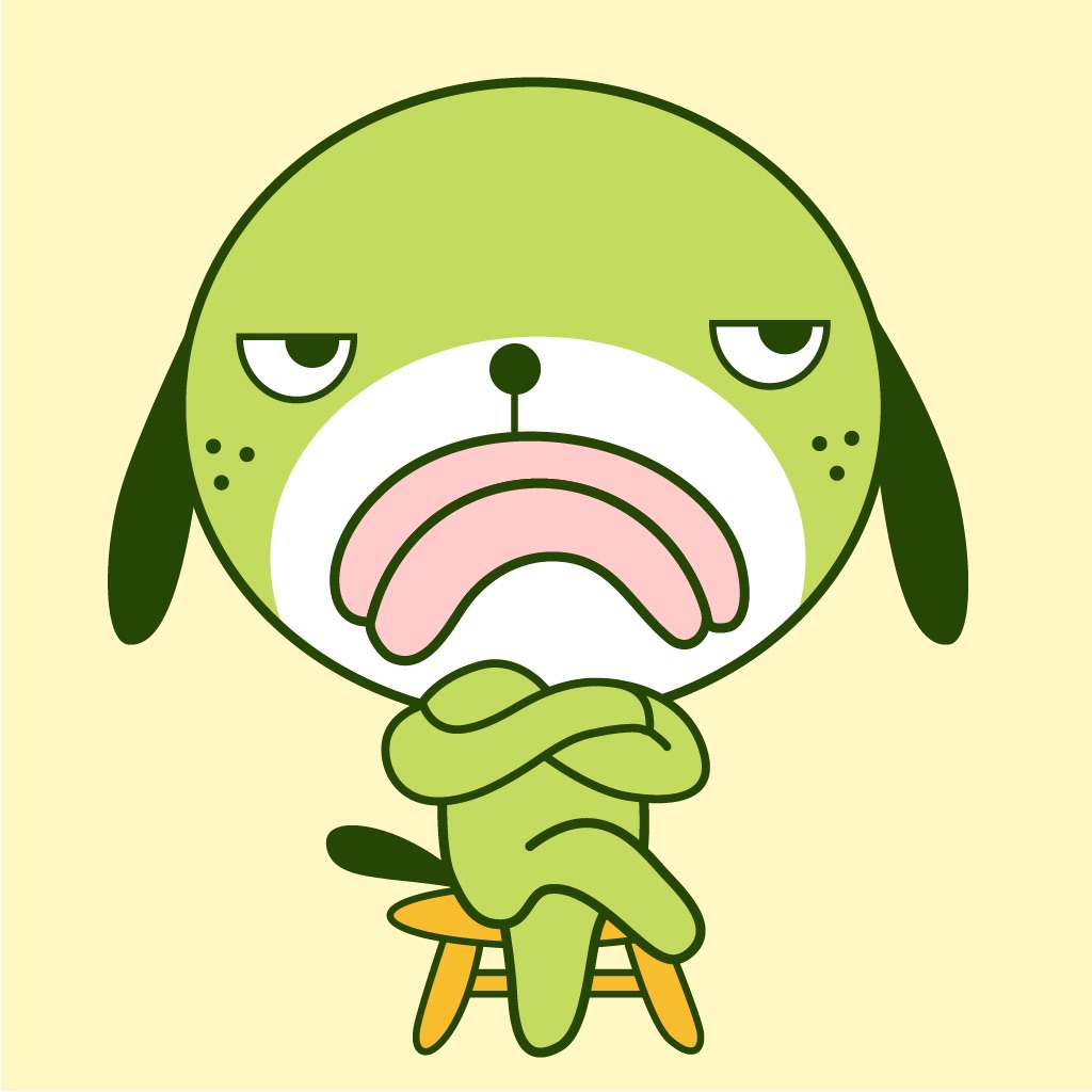 Grumpy Dog Animated Stickers app icon captured 2026-08-14