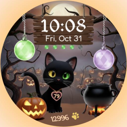 Halloween Cat Watch Face Google Play icon captured 2026-08-17