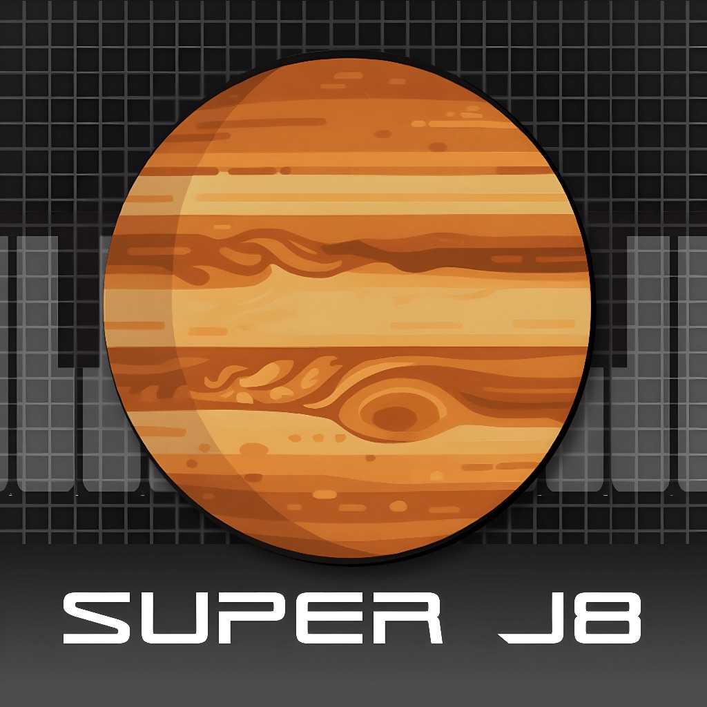 Super J8 Synth + AUv3 app icon captured 2026-08-12