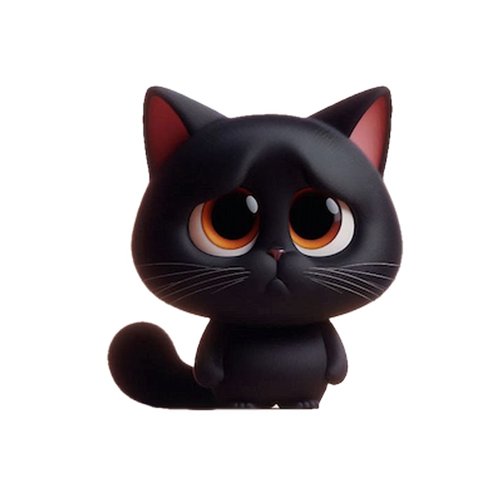 Sad Black Cat Stickers app icon