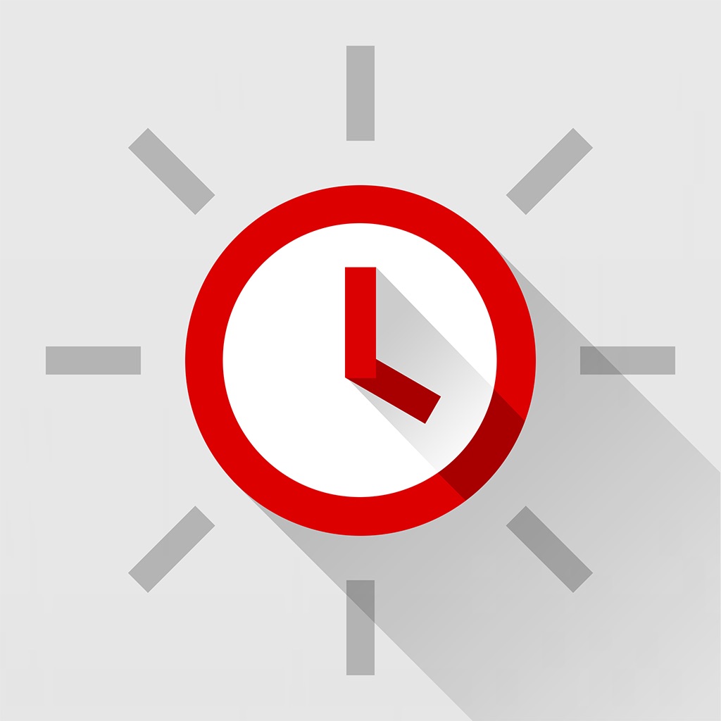 Red Clock - Weather & Alarm app icon captured 2026-08-13