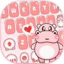 Pink Cute Hippo Theme app icon