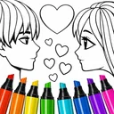 Valentines love coloring book app icon