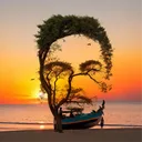 Difusão de ilusão foto AI app icon